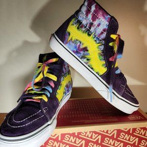 VANS TIE DYE SK-8 HI Canva/ Suede Purple /Multicolor Men (6.5)/ Women (8.0)